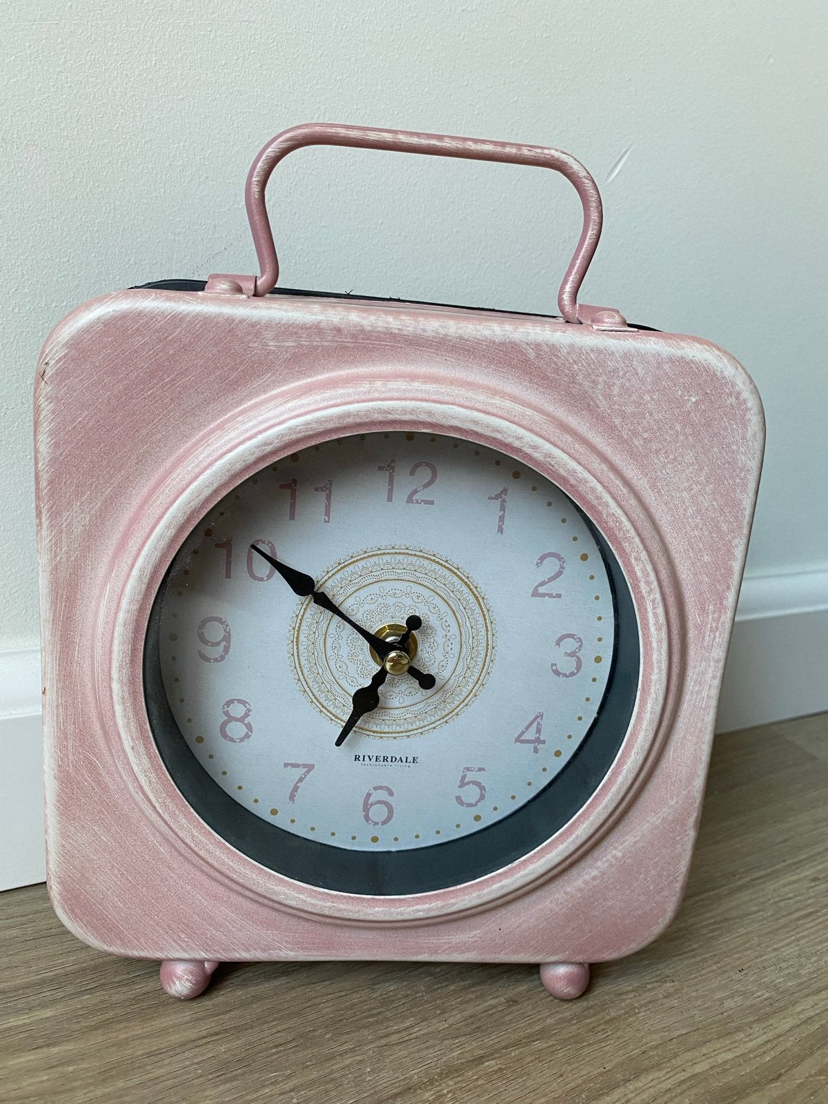 Riverdale Tafelklok Roze - Vintage Stijl, Ophalen, Vintage, Analoog, Werkt op batterijen