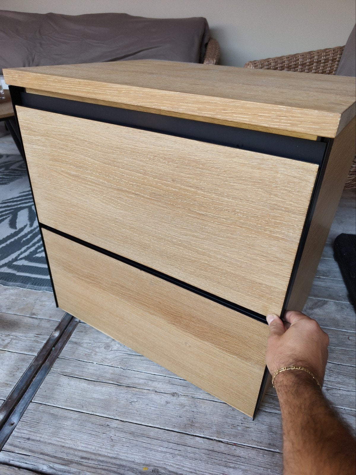 Mooie kwalitatieve badkamermeubel kast hout + staal, Ophalen, 50 tot 100 cm, Zo goed als nieuw, Minder dan 100 cm