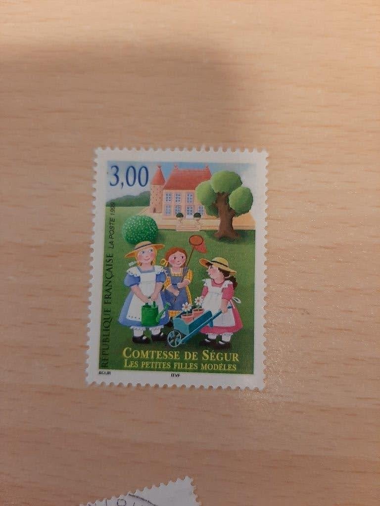 Frankrijk, meisjes met kruiwagen, gieter tuin, Verzenden, Postfris