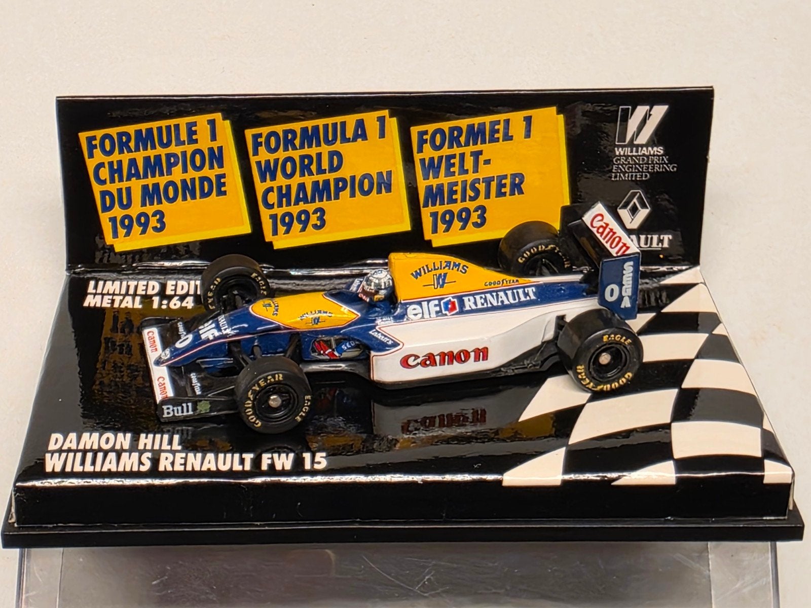 Damon Hill Williams Renault FW 15 - Formule 1 Wereldkampioen, Ophalen of Verzenden