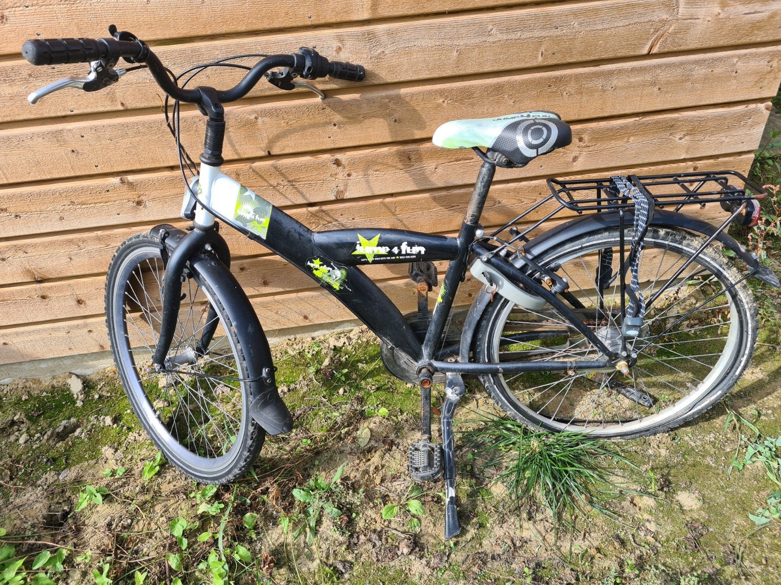 Jump 4 Fun kinderfiets - 20 inch - Zwart/Groen, Ophalen, Velgrem, Jump 4 Fun, 16 tot 20 inch
