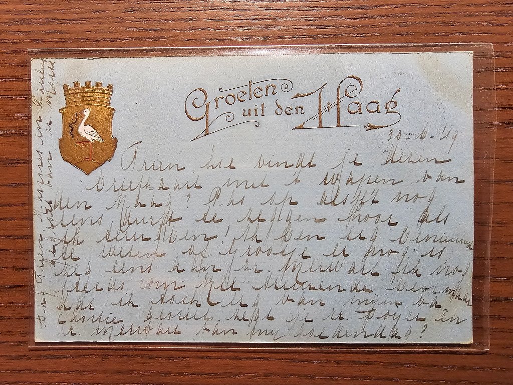 Den Haag - Bijzondere Reliefkaart met Wapen (1900), Verzenden, Voor 1920, Gelopen, Zuid-Holland