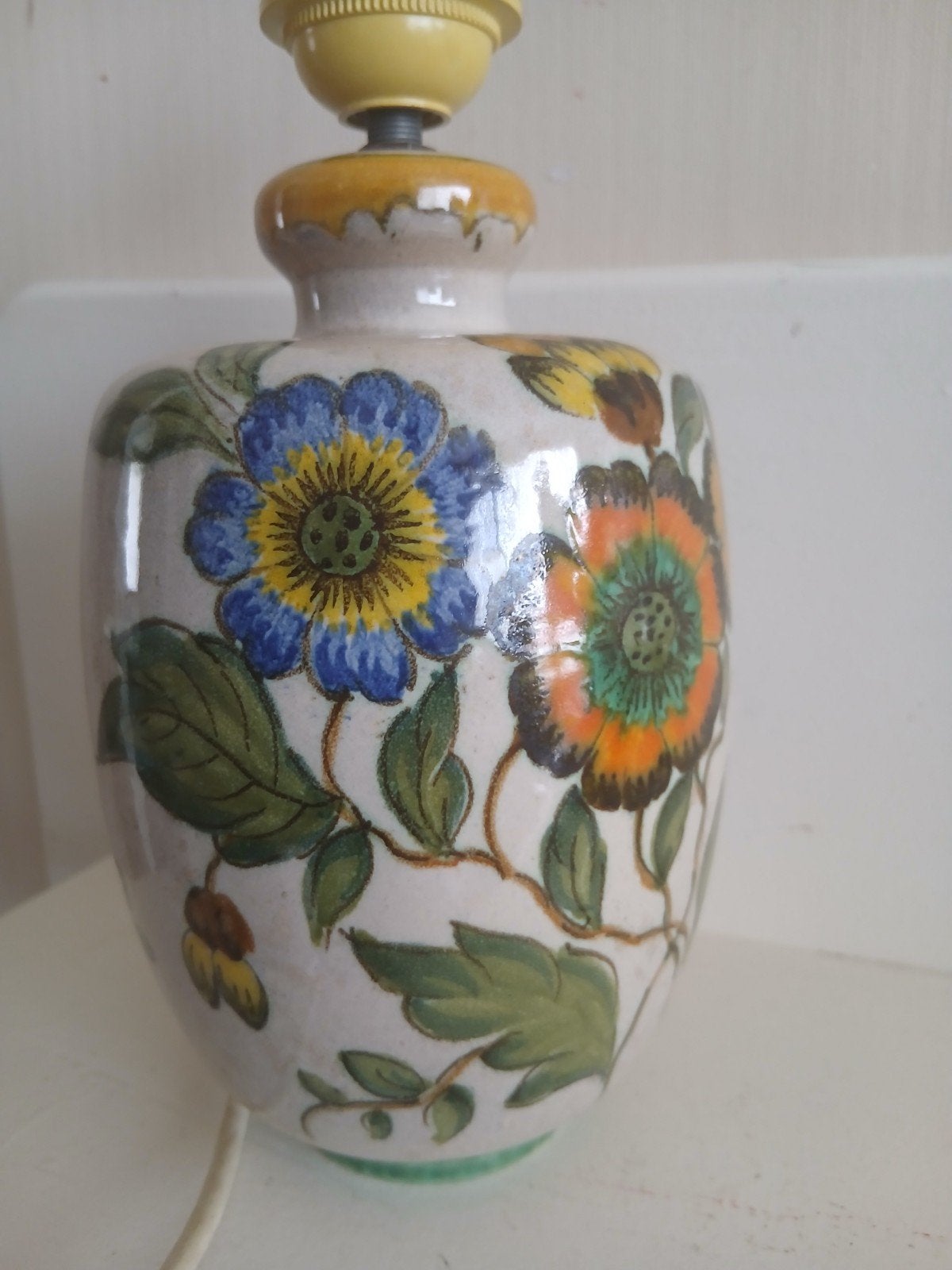 keramiek ? lampvoet lamp Bloemen Gouda Holland Polo, Ophalen of Verzenden