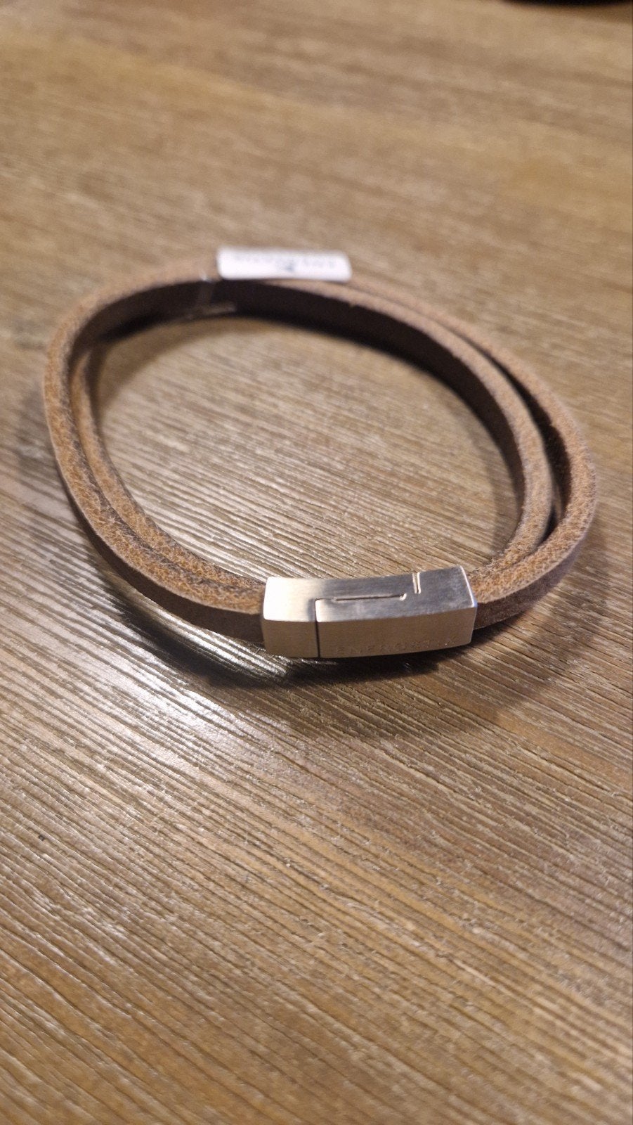 Mooie armband Energetix, Sieraden, Tassen en Uiterlijk, Armbanden, Ophalen of Verzenden, Nieuw, Bruin, Leer