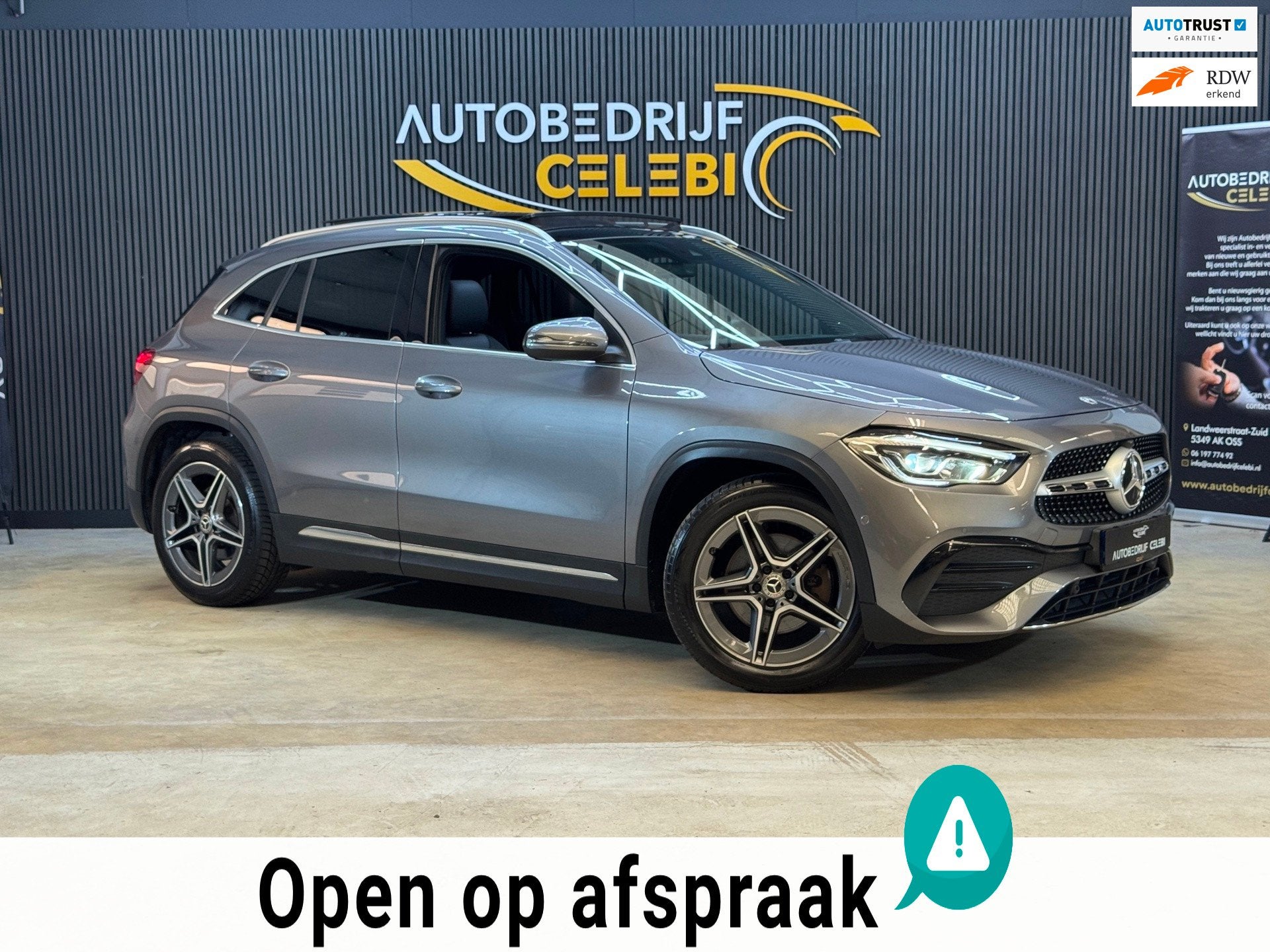Mercedes-Benz GLA-klasse 250 4MATIC AMG Line 2021 GRIJS PANO, Auto's, Automaat, Dealer onderhouden, 15 km/l, Gebruikt