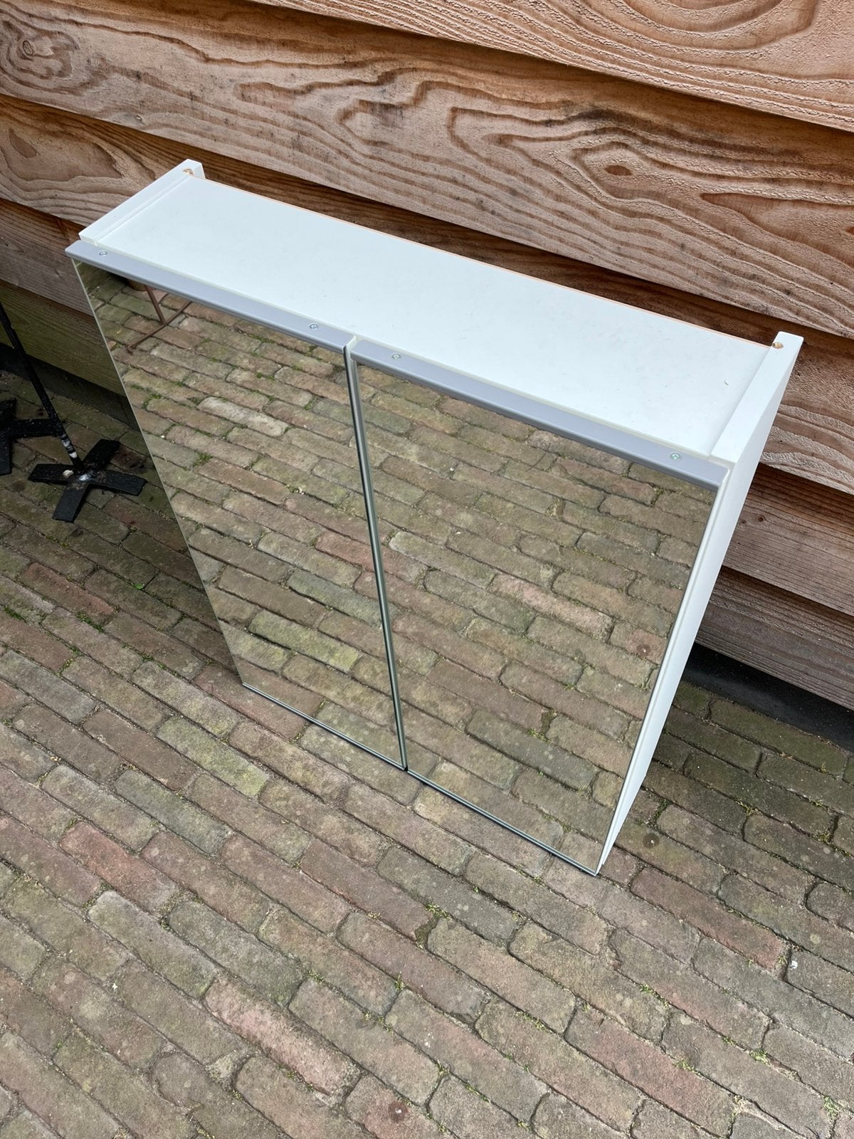 Ikea spiegelbovenkast ENHET wit, Huis en Inrichting, Badkamer | Badkamermeubels, Ophalen, Spiegelkast, 50 tot 100 cm, Zo goed als nieuw