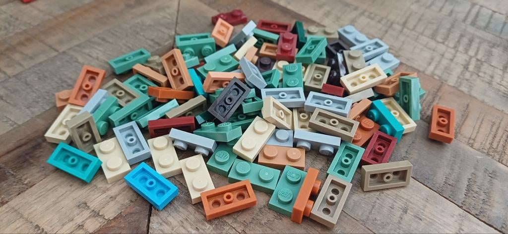 100x LEGO 1x2 Plaatjes in Diverse MOC Kleuren #2, Ophalen of Verzenden, Gebruikt