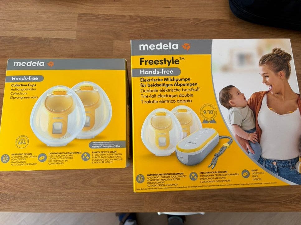 Medela freestyle handsfree borstkolf met extra schilden, Ophalen of Verzenden, Zo goed als nieuw, Borstkolf