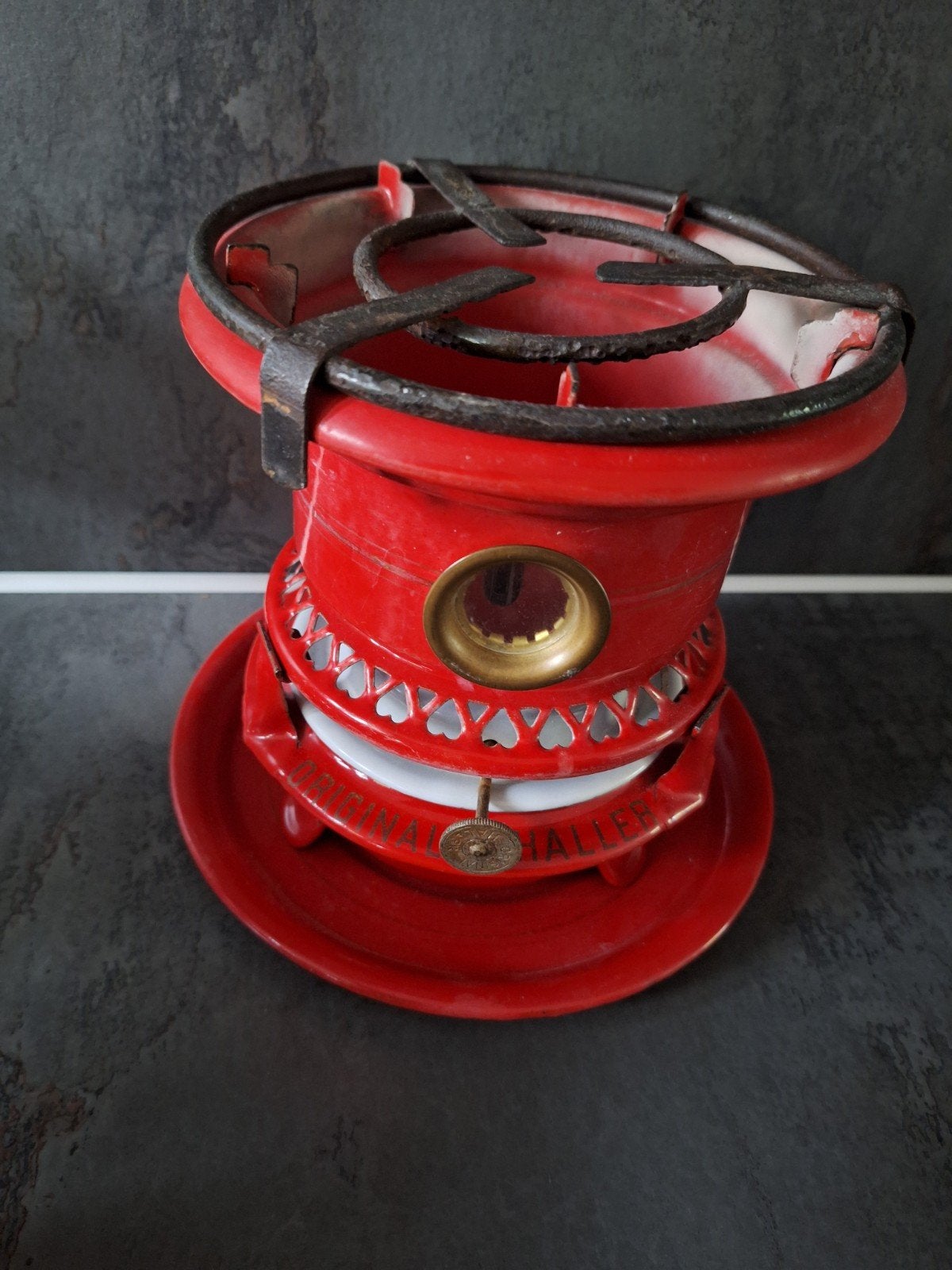 Vintage rode petroleumbrander - Original Haller, Antiek en Kunst, Ophalen of Verzenden