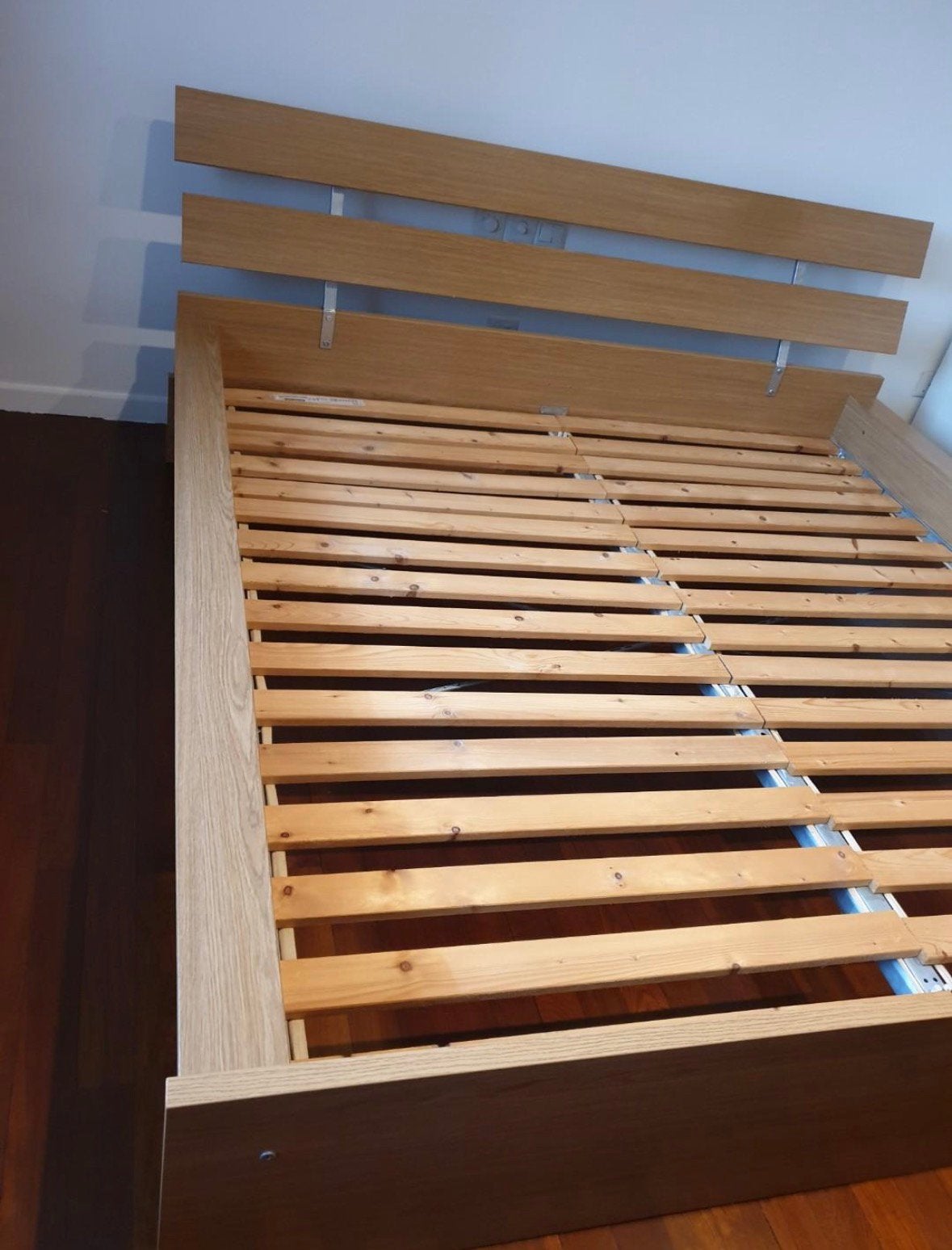 IKEA Hopen bed 160x200, Ophalen, Wit, Tweepersoons, Zo goed als nieuw