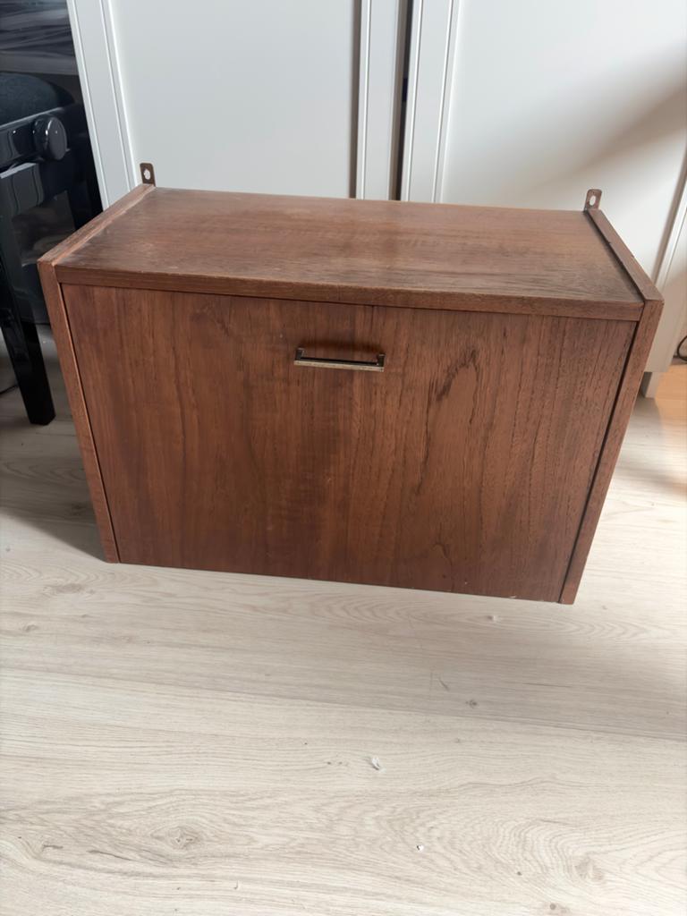 Vintage klepbureau wandkastje, Huis en Inrichting, Kasten | Secretaires, Ophalen of Verzenden, Gebruikt, Vintage retro