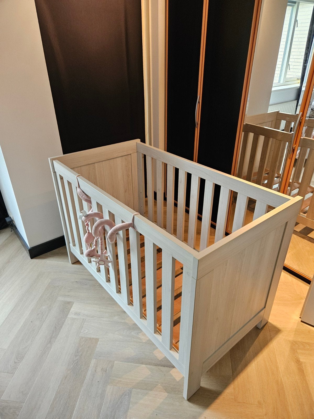 Babybedje ledikant interbaby met lattenbodem, Ophalen, 70 tot 85 cm, 140 tot 160 cm, Zo goed als nieuw