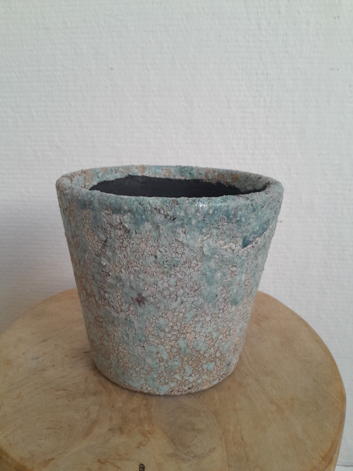 Decoratieve bloempot met unieke textuur, Rond, Ophalen of Verzenden, Zo goed als nieuw, Balkon