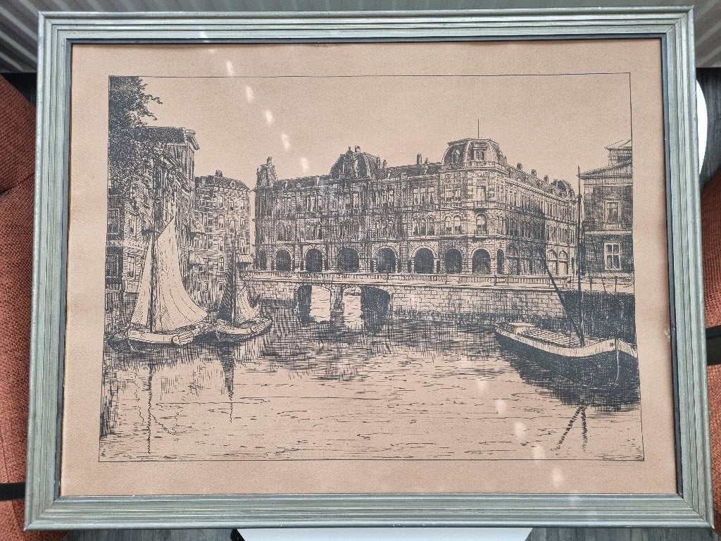 Pentekening Rotterdam oude haven Plan C, Ophalen of Verzenden