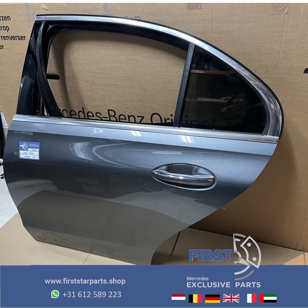 W206 LIMOUSINE C KLASSE DEUR PORTIER GRIJS COMPLEET LINKSACH, Gebruikt, -, Deur, Ophalen of Verzenden