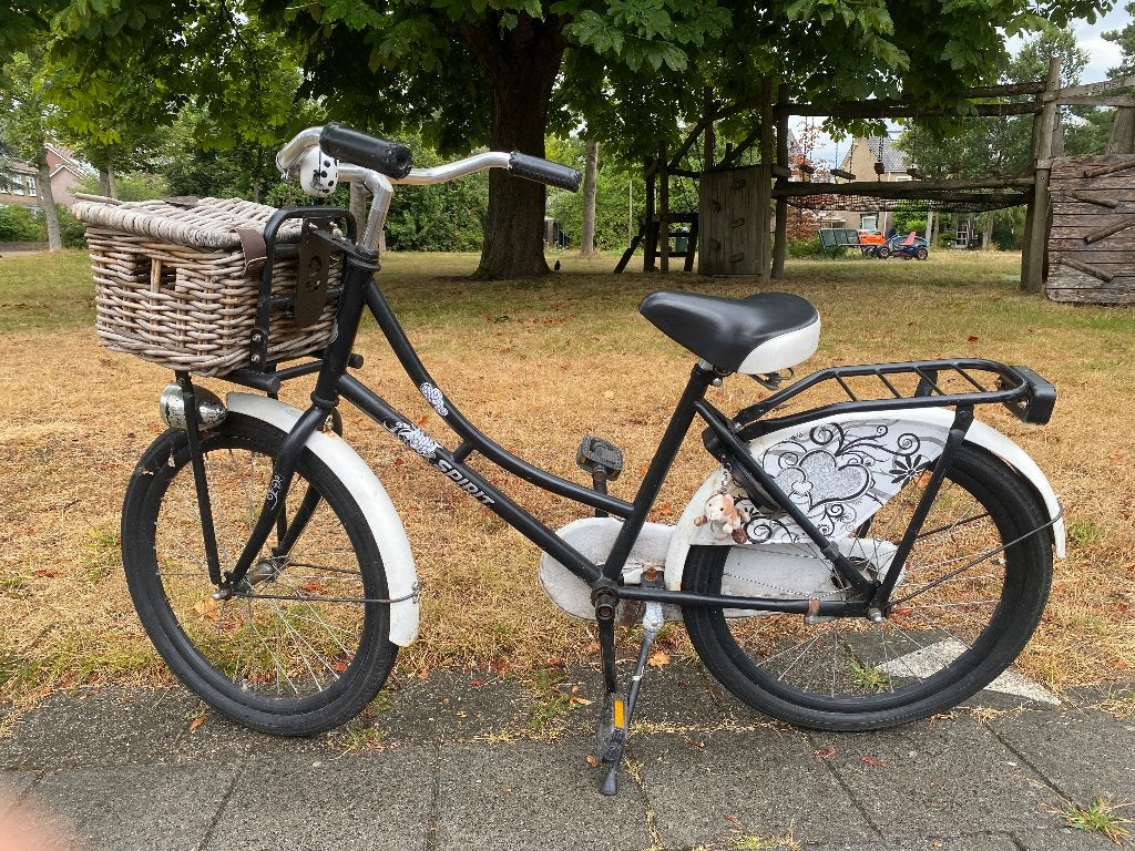 Spirit Cargo matzwart meisjesfiets 22 inch, Ophalen, Terugtraprem, 22 inch, Gebruikt