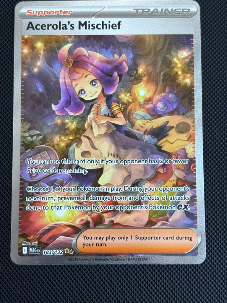 Acerola's Mischief 183/132 Full Art Trainer Supporter, Hobby en Vrije tijd, Verzamelkaartspellen | Pokémon, Ophalen, Zo goed als nieuw