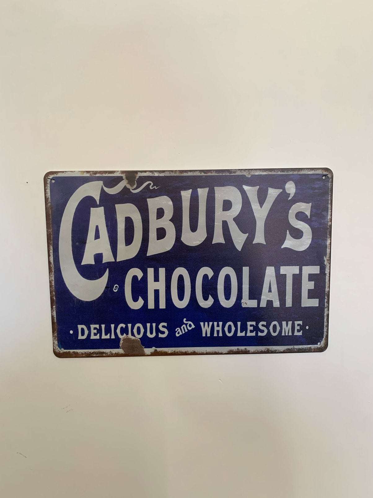 Cadbury Chocolate Metalen Bord 20x30 cm – Vintage, Metaal, 30 cm, 20 cm, Meerkleurig