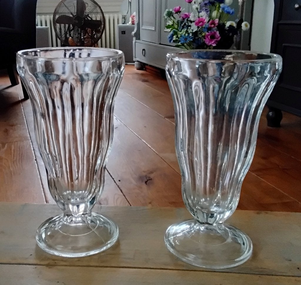 vintage Anchor Hocking ijscoupeglas - sundaeglas - milkshake, Huis en Inrichting, Glas of Glazen, Gebruikt, Ophalen of Verzenden
