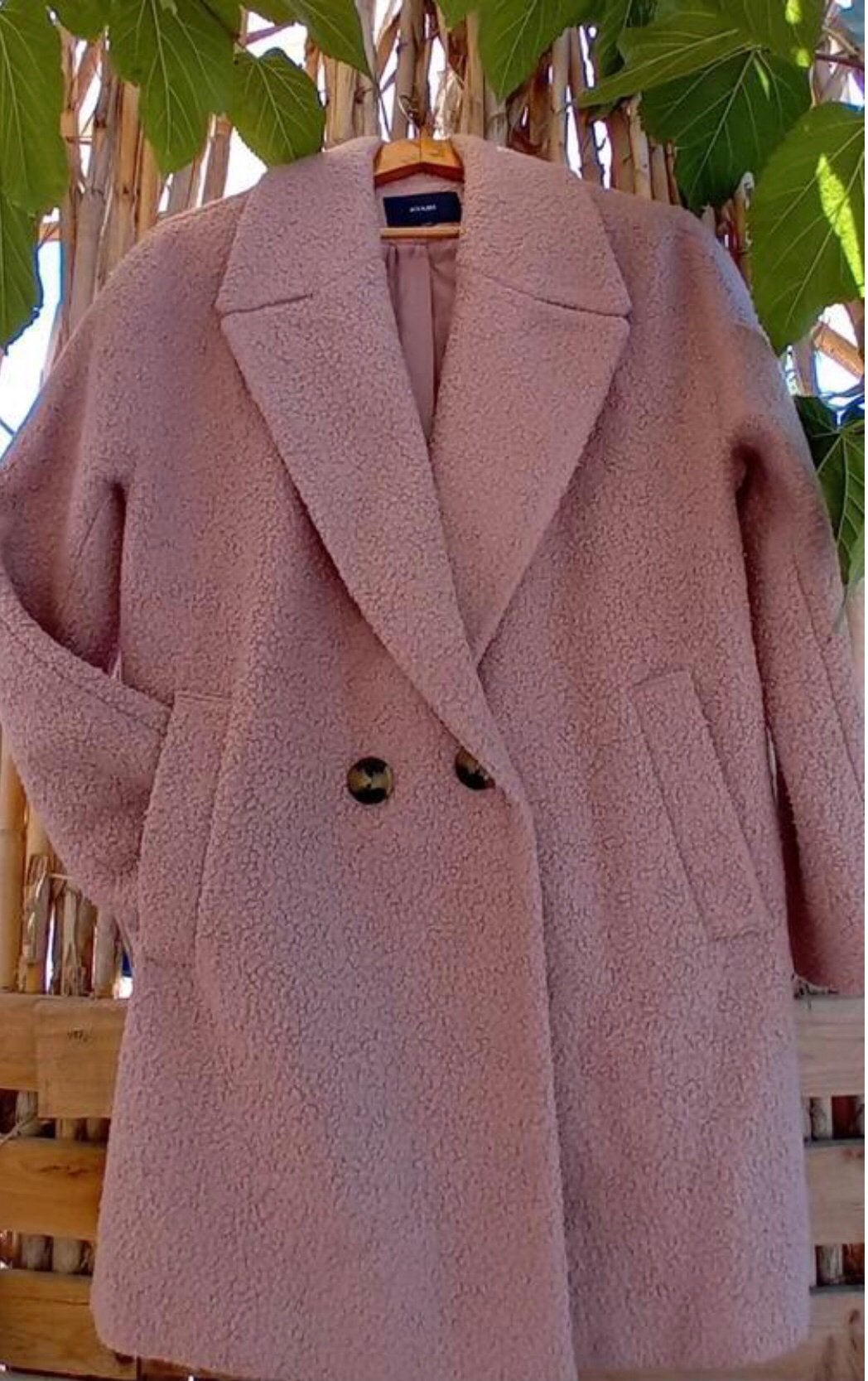 Kiabi ruim vallende halflange winterjas roze teddy XL(46), Verzenden, Zo goed als nieuw, Maat 46/48 (XL) of groter, Roze