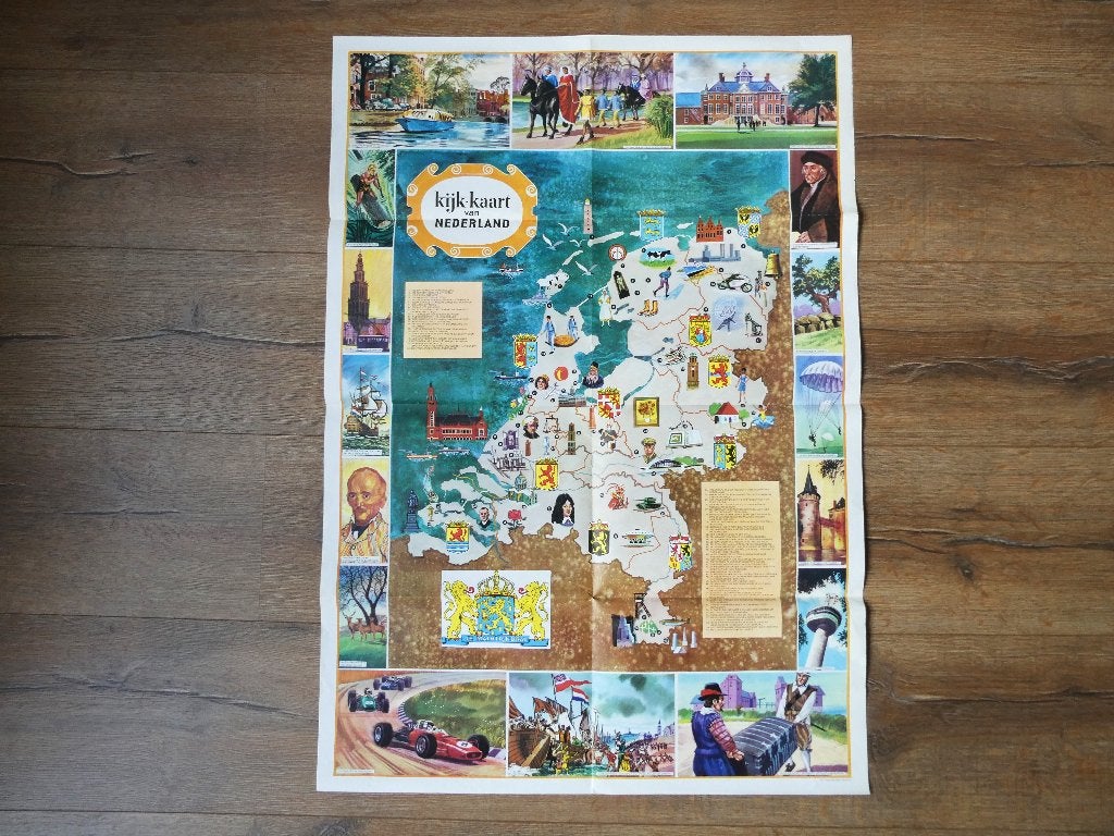 Vintage Kijkkaart Nederland Jan Wijga - ca. 1961-1964 kaart, Ophalen of Verzenden, 1800 tot 2000, Nederland, Jan Wijga