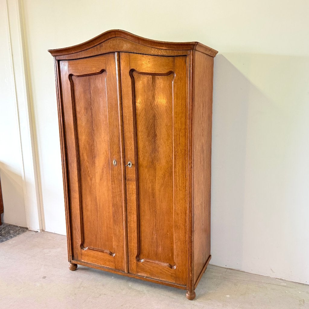 Eiken Biedermeier Meidenkast met Authentiek Pennenrek, Ophalen