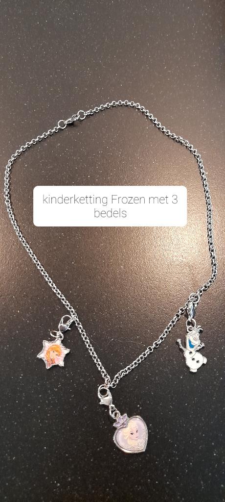 Frozen ketting met 3 bedels van zilver, Ophalen of Verzenden, Zo goed als nieuw, Zilver, Zilver