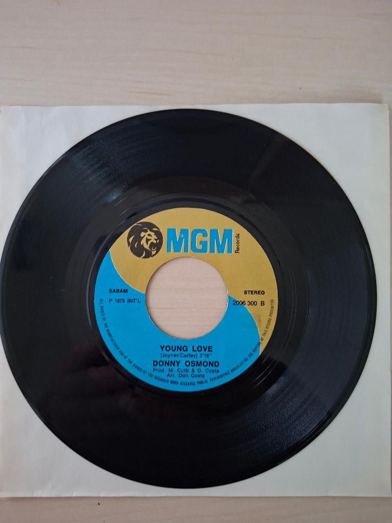 Donny Osmond - Young love, Cd's en Dvd's, Vinyl Singles, Gebruikt, Pop, 7 inch, Ophalen of Verzenden