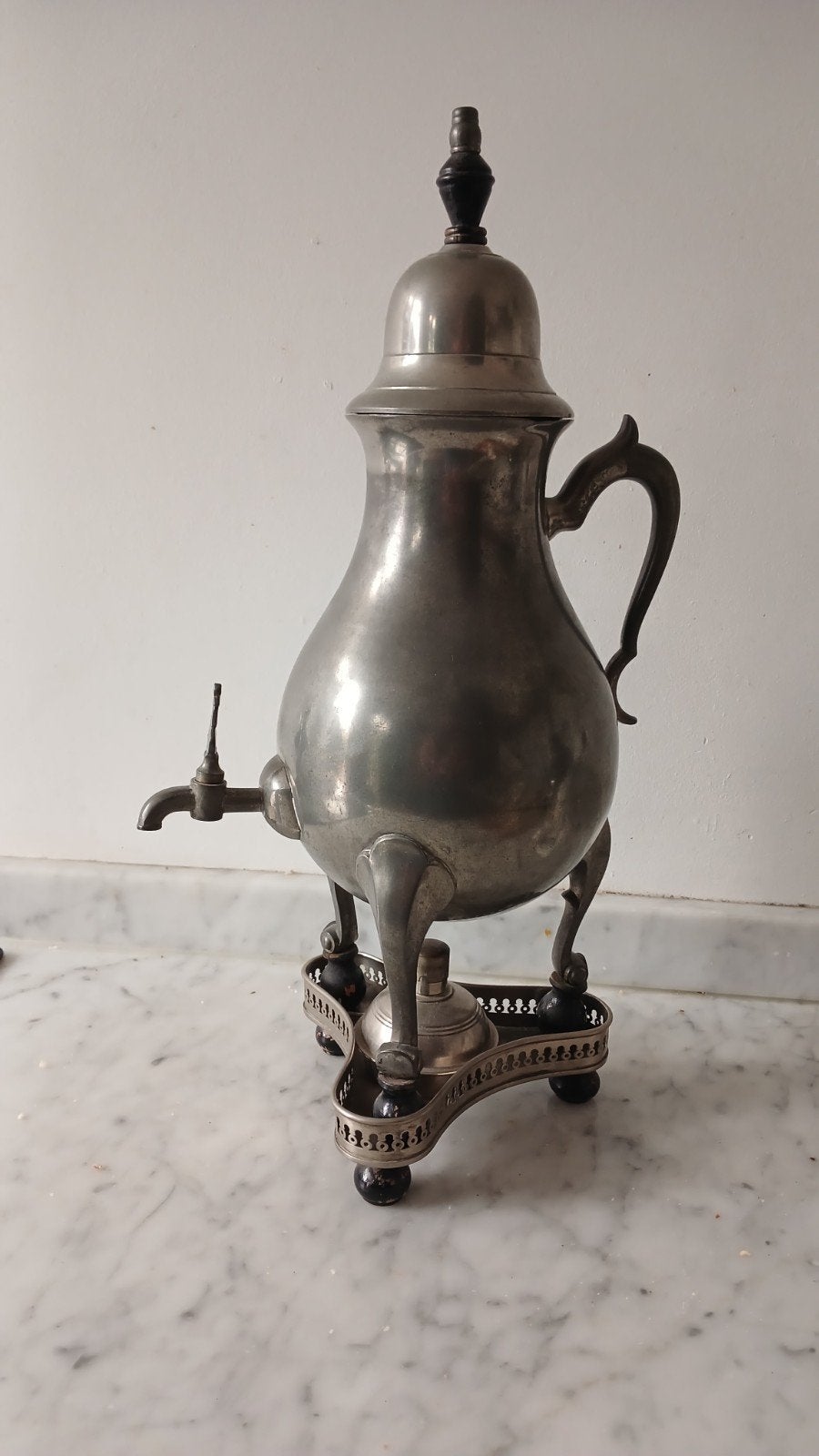 Set antieke tinnen droppelmina, samovar of kraantjeskan, Ophalen of Verzenden