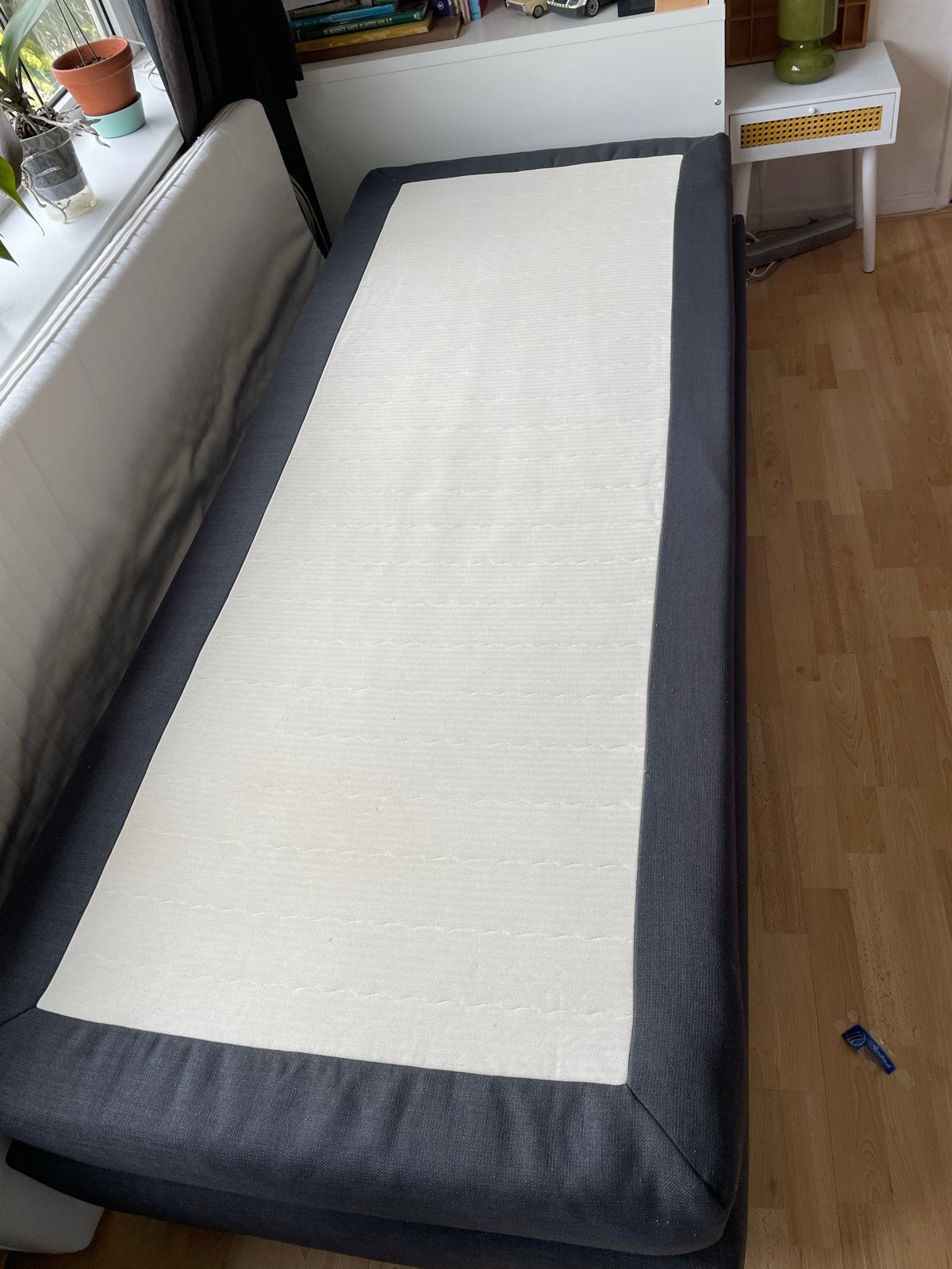 Eenpersoons boxspring, reparatie hoofdeinde, Ophalen, Gebruikt, Eenpersoons, 80 cm