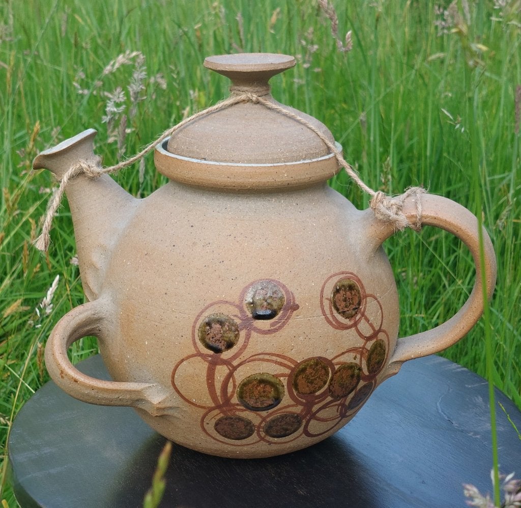 XL vintage theepot - Nivå stentøj 1975  Deens keramiek, Theepot/fluitketel, Ophalen of Verzenden, Zo goed als nieuw, Meerkleurig