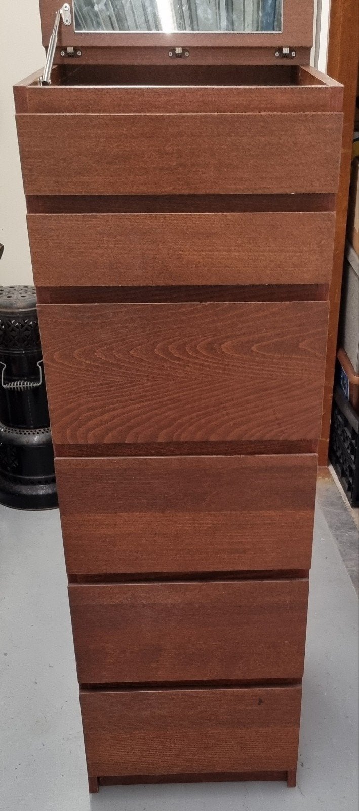 Ikea Malm  ladenkast met spiegel, 5 laden of meer, Ophalen, Gebruikt, 25 tot 50 cm