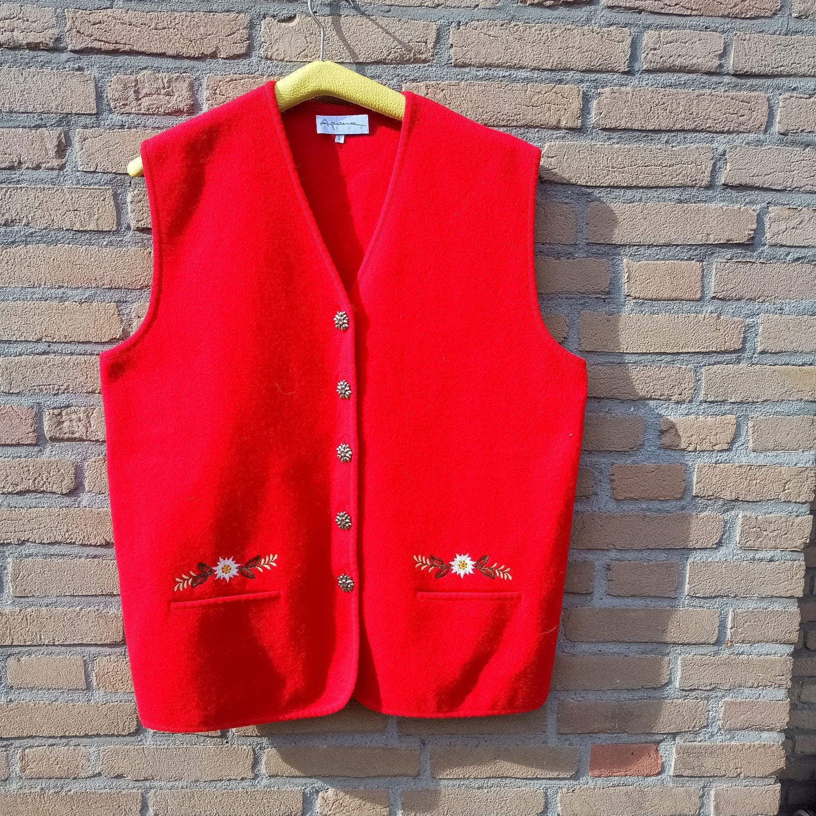 Tiroler L 54 gilet vest wol Edelweiss Oktoberfest, Ophalen of Verzenden, Zo goed als nieuw, Maat 52/54 (L), Aparence
