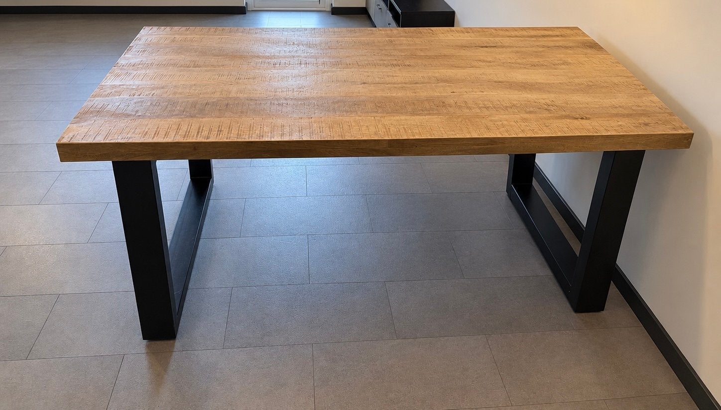 Mango Houten Eettafel 180x100,5 cm - Gebruikt, Ophalen, Gebruikt, 100 tot 150 cm, 150 tot 200 cm