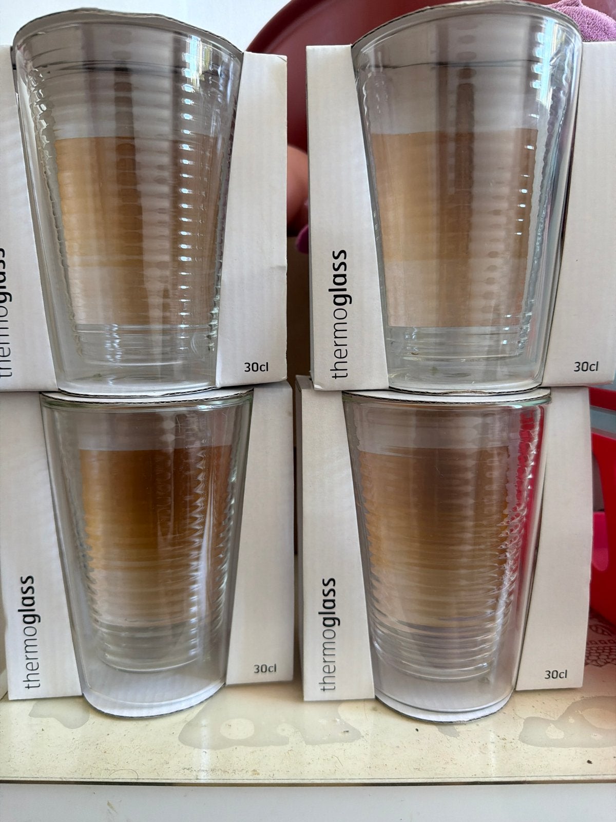 4 stuks Thermoglass glazen - 30cl, Overige typen, Ophalen, Nieuw, Glas