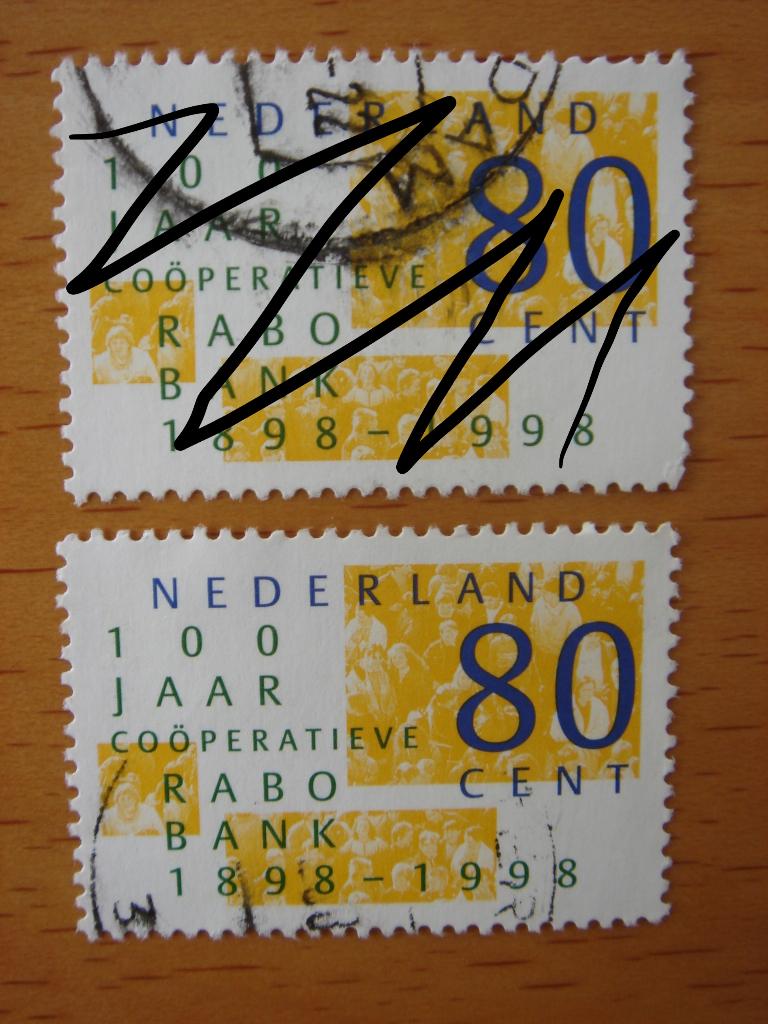 Rabobank 1898 – 1998 1x NVPH 1764, Postzegels en Munten, Postzegels | Nederland, Ophalen of Verzenden, Na 1940, Gestempeld