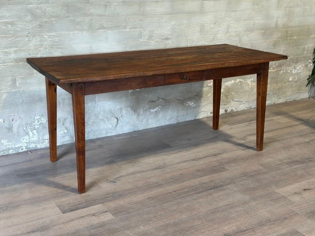 Franse boerentafel - 170 x 74 cm + 75 cm hoog, Huis en Inrichting, Tafels | Eettafels, Eikenhout, Zo goed als nieuw, Vijf personen of meer