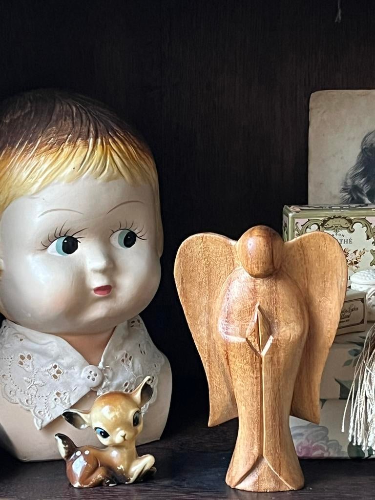 Houten Engeltje, Antiek en Kunst, Curiosa en Brocante, Ophalen of Verzenden
