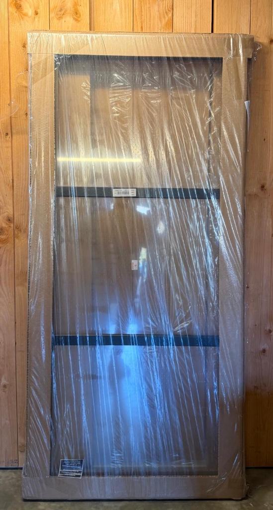 Nieuwe houten schuifdeur zwart incl glas 93x201,5 cm, Ophalen, 80 tot 100 cm, Binnendeur, Nieuw