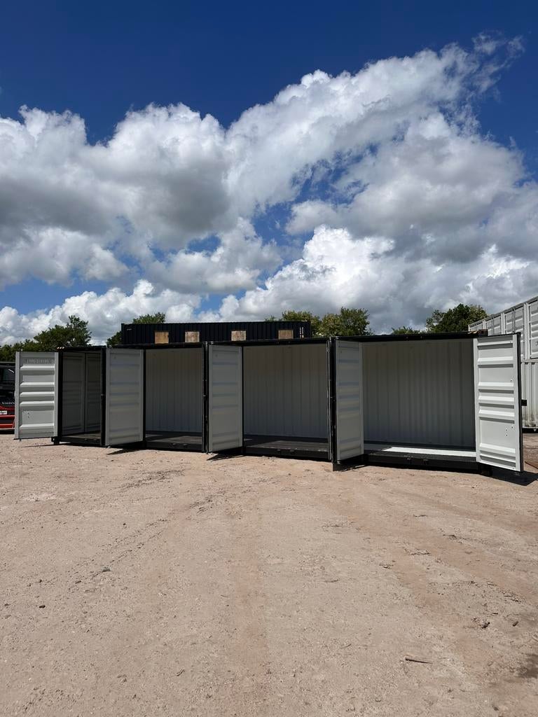 Nieuwe 40 ft high cube zwart met 4 zijdeuren, Ophalen of Verzenden