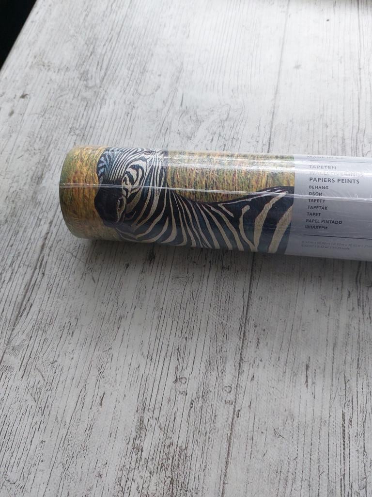 Behang rasch. O.a zebra, olifant, Huis en Inrichting, Stoffering | Behang, Ophalen, Minder dan 10 m²