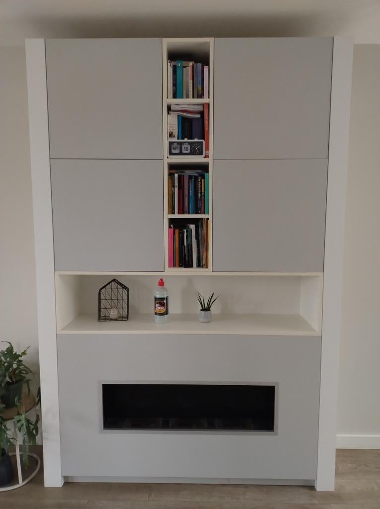 BIEDEN- Mooie praktische kast met haard en opbergruimte, Ophalen, Met deur(en), 200 cm of meer, 150 tot 200 cm