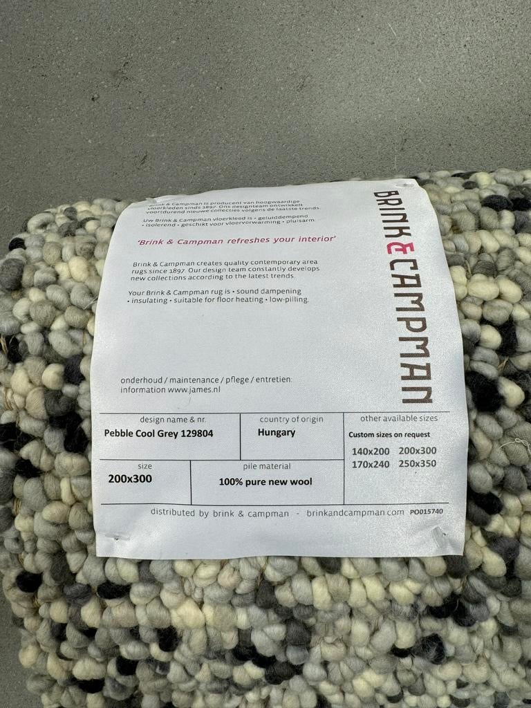 Nieuw Brink & Campman Pebble Vloerkleed Design wol Tapijt, Ophalen of Verzenden, Longbarn Brink en Campman CS rugs Millenerpoort