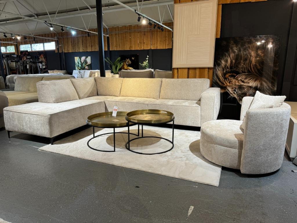 Voorraad Actie | Velvet bouclé Hoekbank | Showroom Utrecht
