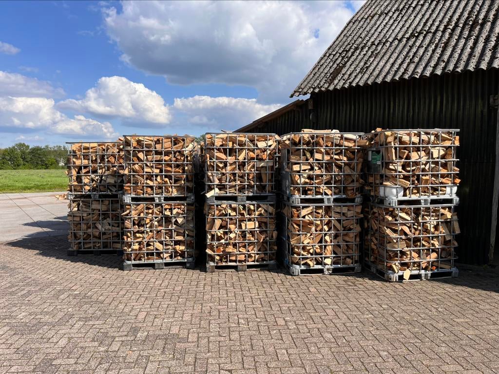 Haardhout Eiken en Beuken, 100% Hardhout, vers/halfdroog, Tuin en Terras, Minder dan 3 m³, Ophalen, Blokken