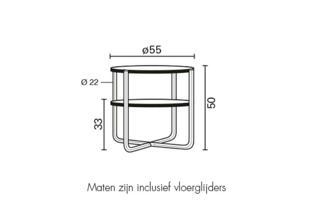 Gispen Today 423 / 425 bijzettafel, Ophalen, Minder dan 55 cm, Rond, 60 cm of meer