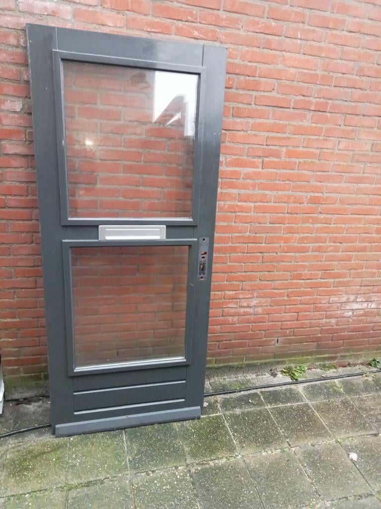 87.5x 201hardhouten voordeur dubbel glas kan driepuntsluitin, Doe-het-zelf en Verbouw, Ophalen, 80 tot 100 cm, 200 tot 215 cm