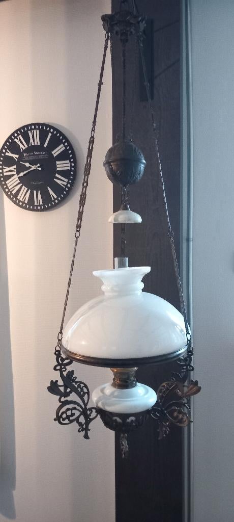 Hangende Olielamp, Antiek en Kunst, Ophalen of Verzenden