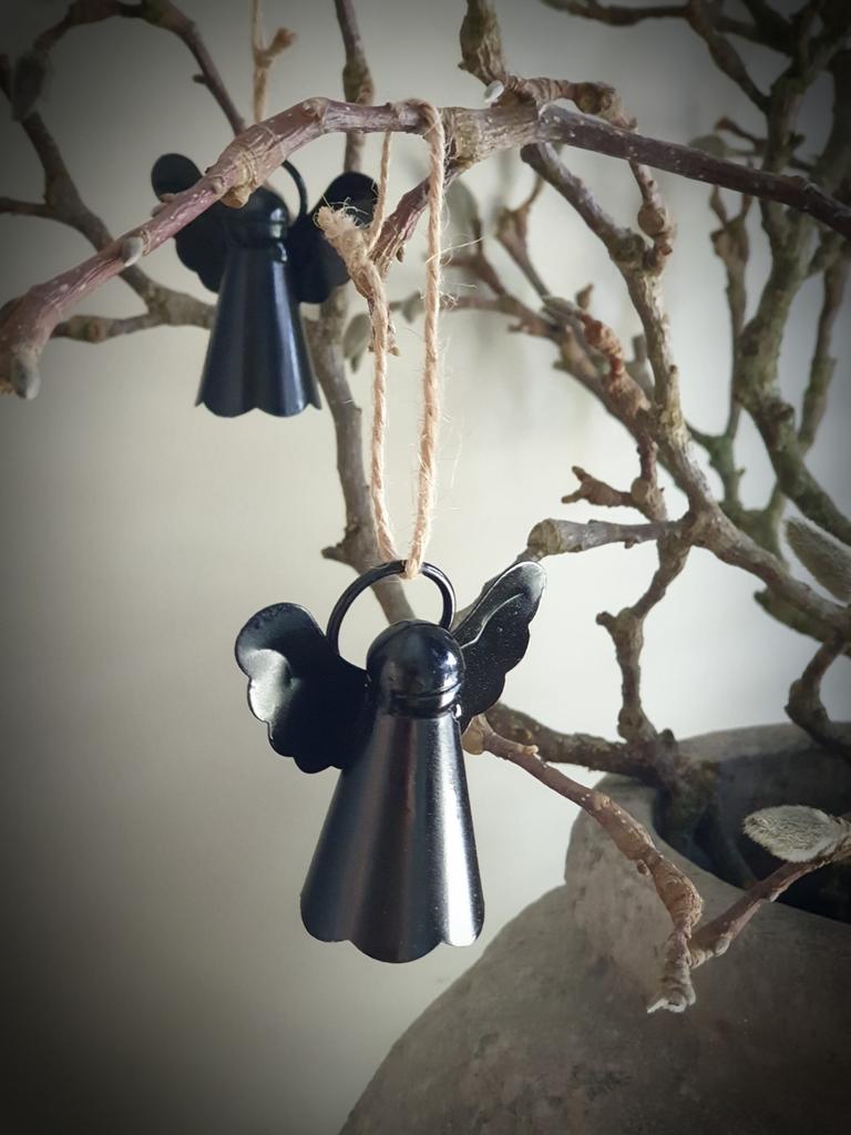 Metalen engel zwart  - beschermengel - hanger, Ophalen of Verzenden, Nieuw