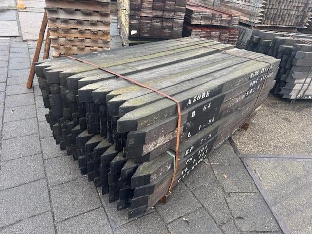 Pakket hardhouten palen 200x8x8cm (104 stuks), Ophalen, Palen, Nieuw, Hardhout